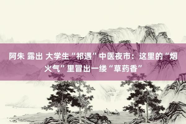 阿朱 露出 大学生“祁遇”中医夜市：这里的“烟火气”里冒出一缕“草药香”