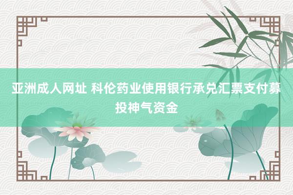 亚洲成人网址 科伦药业使用银行承兑汇票支付募投神气资金