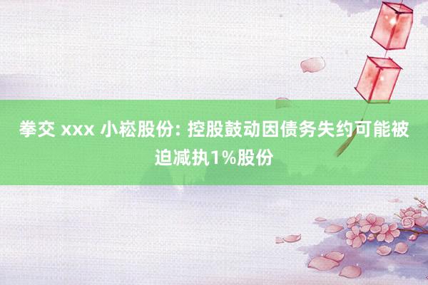 拳交 xxx 小崧股份: 控股鼓动因债务失约可能被迫减执1%股份