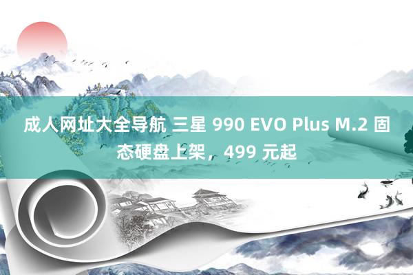 成人网址大全导航 三星 990 EVO Plus M.2 固态硬盘上架，499 元起