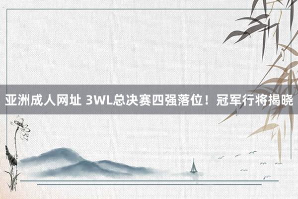 亚洲成人网址 3WL总决赛四强落位！冠军行将揭晓