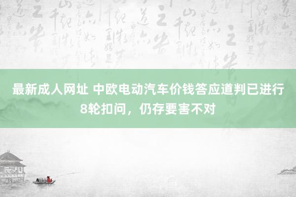 最新成人网址 中欧电动汽车价钱答应道判已进行8轮扣问，仍存要害不对