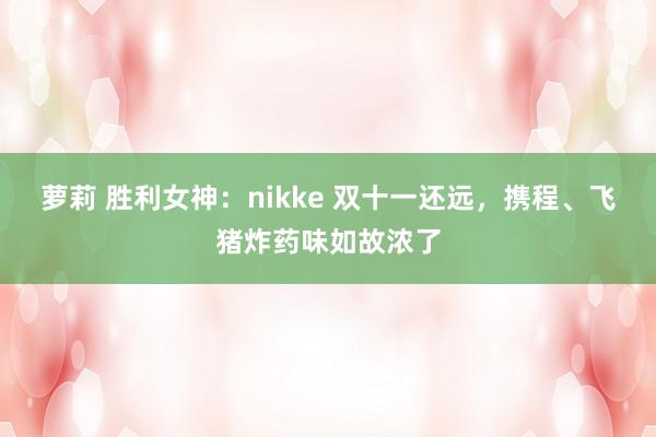 萝莉 胜利女神：nikke 双十一还远，携程、飞猪炸药味如故浓了