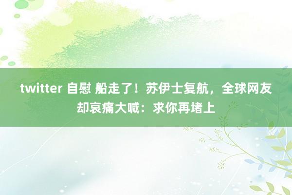 twitter 自慰 船走了！苏伊士复航，全球网友却哀痛大喊：求你再堵上