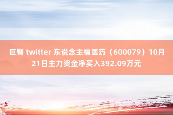 巨臀 twitter 东说念主福医药（600079）10月21日主力资金净买入392.09万元