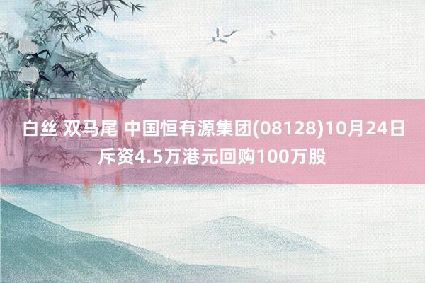 白丝 双马尾 中国恒有源集团(08128)10月24日斥资4.5万港元回购100万股