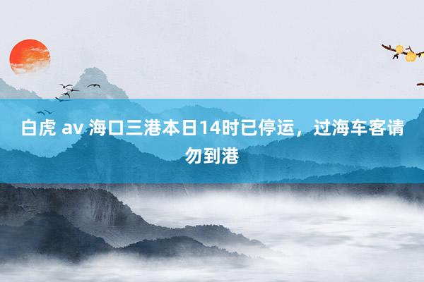 白虎 av 海口三港本日14时已停运，过海车客请勿到港