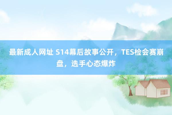 最新成人网址 S14幕后故事公开，TES检会赛崩盘，选手心态爆炸