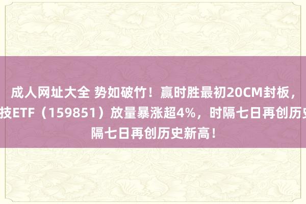 成人网址大全 势如破竹！赢时胜最初20CM封板，金融科技ETF（159851）放量暴涨超4%，时隔七日再创历史新高！