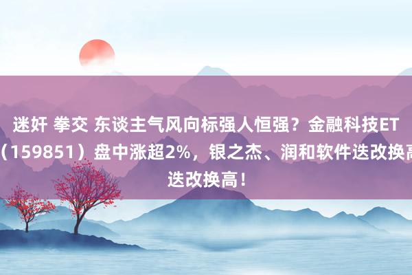 迷奸 拳交 东谈主气风向标强人恒强？金融科技ETF（159851）盘中涨超2%，银之杰、润和软件迭改换高！