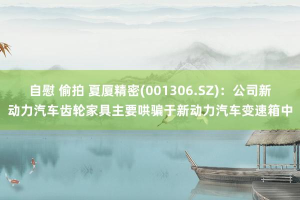 自慰 偷拍 夏厦精密(001306.SZ)：公司新动力汽车齿轮家具主要哄骗于新动力汽车变速箱中