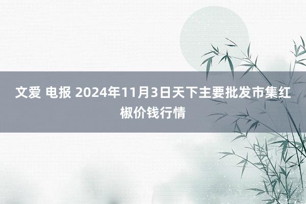 文爱 电报 2024年11月3日天下主要批发市集红椒价钱行情