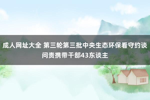 成人网址大全 第三轮第三批中央生态环保看守约谈问责携带干部43东谈主