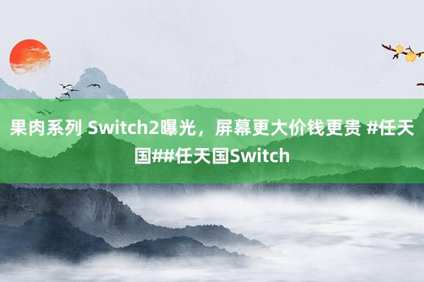 果肉系列 Switch2曝光，屏幕更大价钱更贵 #任天国##任天国Switch