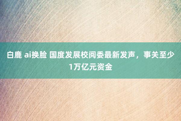 白鹿 ai换脸 国度发展校阅委最新发声，事关至少1万亿元资金