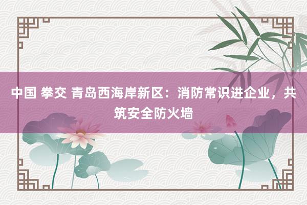 中国 拳交 青岛西海岸新区：消防常识进企业，共筑安全防火墙