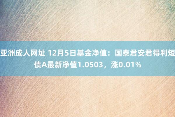 亚洲成人网址 12月5日基金净值：国泰君安君得利短债A最新净值1.0503，涨0.01%