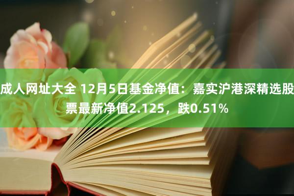 成人网址大全 12月5日基金净值：嘉实沪港深精选股票最新净值2.125，跌0.51%