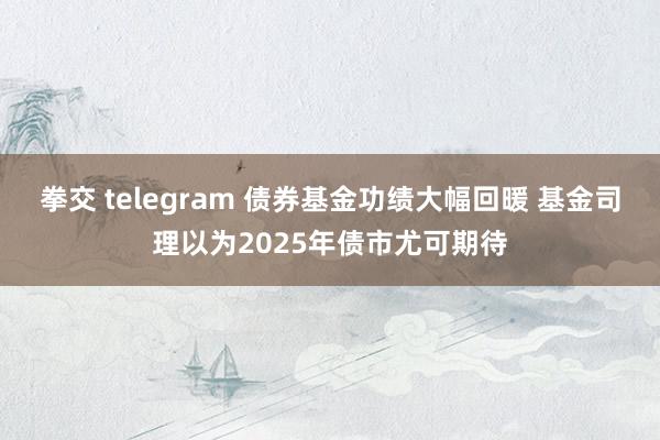 拳交 telegram 债券基金功绩大幅回暖 基金司理以为2025年债市尤可期待