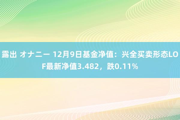 露出 オナニー 12月9日基金净值：兴全买卖形态LOF最新净值3.482，跌0.11%