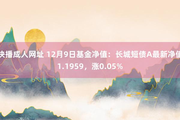 快播成人网址 12月9日基金净值：长城短债A最新净值1.1959，涨0.05%