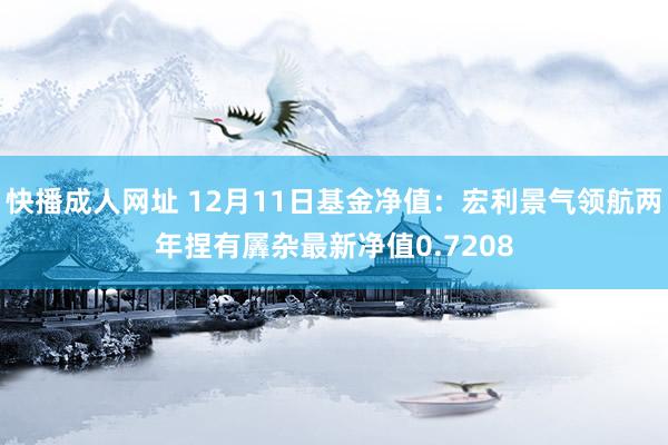 快播成人网址 12月11日基金净值：宏利景气领航两年捏有羼杂最新净值0.7208