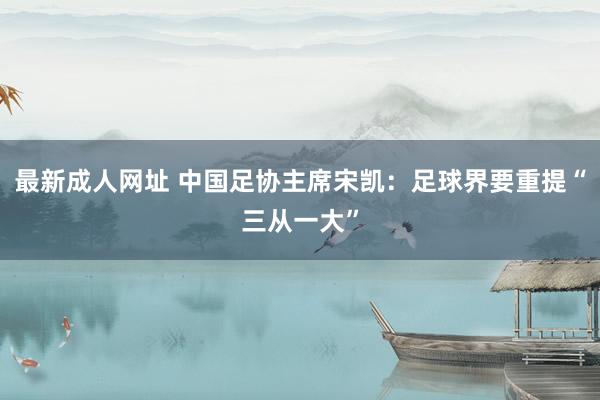 最新成人网址 中国足协主席宋凯：足球界要重提“三从一大”