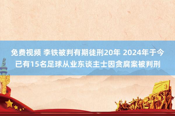 免费视频 李铁被判有期徒刑20年 2024年于今已有15名足球从业东谈主士因贪腐案被判刑