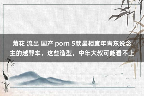 菊花 流出 国产 porn 5款最相宜年青东说念主的越野车，这些造型，中年大叔可能看不上