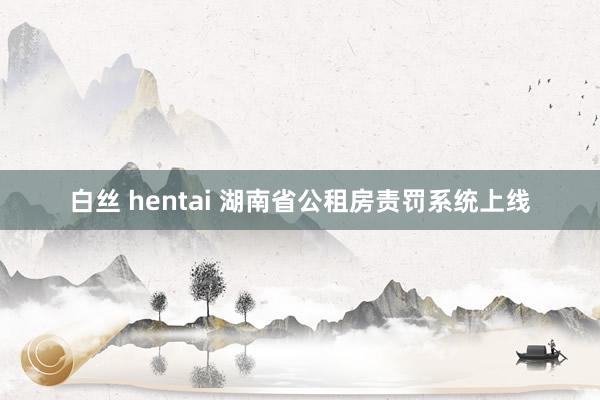 白丝 hentai 湖南省公租房责罚系统上线