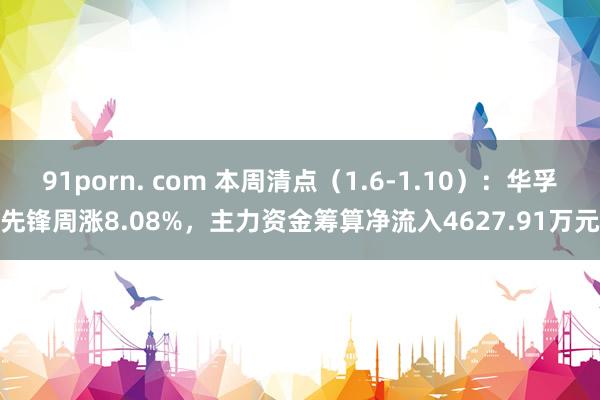 91porn. com 本周清点（1.6-1.10）：华孚先锋周涨8.08%，主力资金筹算净流入4627.91万元