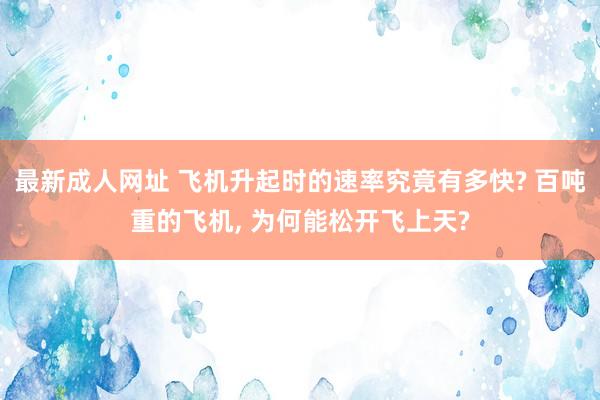 最新成人网址 飞机升起时的速率究竟有多快? 百吨重的飞机， 为何能松开飞上天?