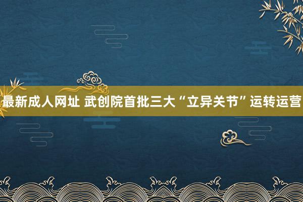 最新成人网址 武创院首批三大“立异关节”运转运营